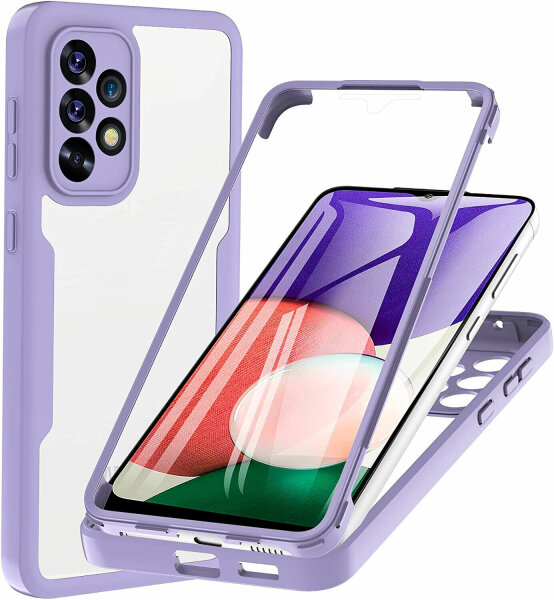 360° Grad Hülle für Samsung Galaxy A53 5G vollschutz Integriertem Displayschutz Lila