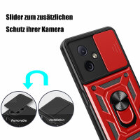 Outdoor Panzer Hülle Motorola Moto G54 Handyhülle mit Kameraschutz Ringhalter Rot