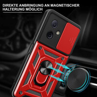 Outdoor Panzer Hülle Motorola Moto G54 Handyhülle mit Kameraschutz Ringhalter Rot