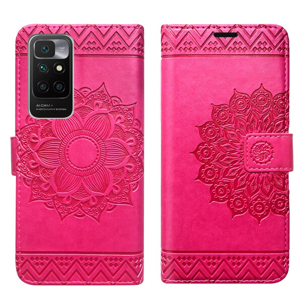 Handyhülle Xiaomi Redmi 10 2022 Hülle Handy Tasche Schutzhülle Wallet Case Etui Pink