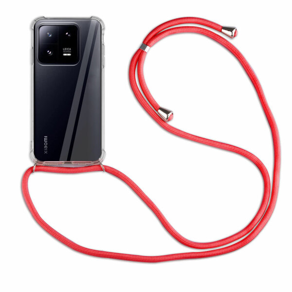 Handykette für Xiaomi 13 Handyhülle mit Band Hülle mit Kordel Handy Tasche Rot