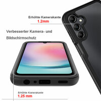 Handyhülle für Samsung Galaxy A25 5G – 360° Bumper Case mit Displayschutz Schwarz