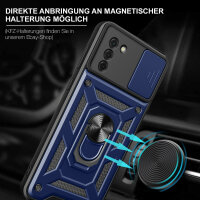 Outdoor Panzer Hülle Nokia G22 Handyhülle mit Slide Kameraschutz Ringhalter Blau