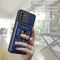 Outdoor Panzer Hülle Nokia G22 Handyhülle mit Slide Kameraschutz Ringhalter Blau