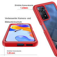 Hülle für Xiaomi Redmi Note 11 Pro 5G / 12 Pro 4G Handyhülle Cover 2-teilig Case Rot