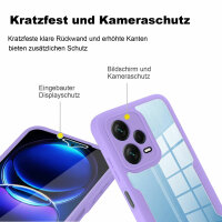 360° Grad Hülle Xiaomi Redmi Note 12 Pro+ vollschutz Integriertem Displayschutz Lila