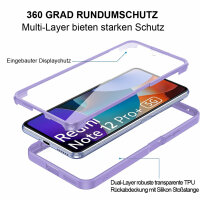 360° Grad Hülle Xiaomi Redmi Note 12 Pro+ vollschutz Integriertem Displayschutz Lila