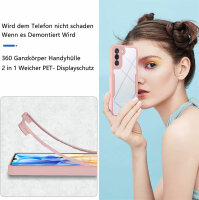 360° Grad Hülle für Samsung Galaxy S22+ vollschutz Integriertem Displayschutz Rosa