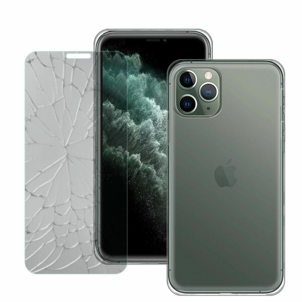 Handyhülle für Apple iPhone 11 Pro Max – Transparent Case + Panzerschutzglas