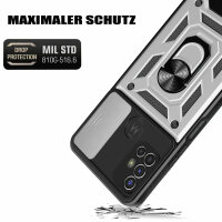 Outdoor Panzer Hülle Motorola Moto G10 G20 G30 Handyhülle mit Kameraschutz Ring Silber
