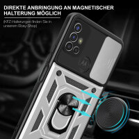 Outdoor Panzer Hülle Motorola Moto G10 G20 G30 Handyhülle mit Kameraschutz Ring Silber