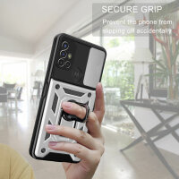 Outdoor Panzer Hülle Motorola Moto G10 G20 G30 Handyhülle mit Kameraschutz Ring Silber