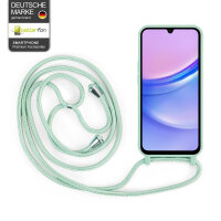 Handykette für Samsung Hanyhülle mit Band Hülle mit Kodel Smartphone Halskette Galaxy A15 Mintgrün
