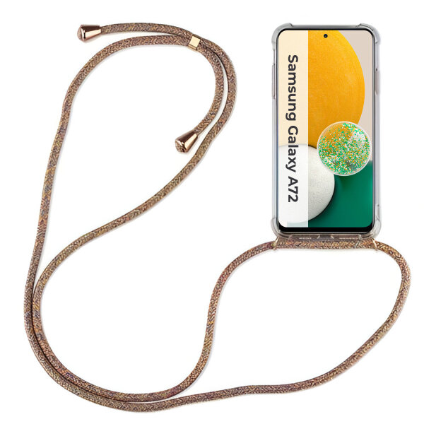 Handykette für Samsung Handyhülle mit Band Schutz Hülle Handy Tasche mit Schnur Samsung Galaxy A72 Rainbow