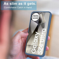 360° Grad Hülle für Samsung Galaxy S24 Ultra mit Integriertem Displayschutz Blau