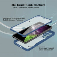 360° Grad Hülle für Samsung Galaxy S24 Ultra mit Integriertem Displayschutz Blau