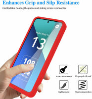 360° Grad Hülle Xiaomi Redmi Note 13 4G vollschutz Integriertem Displayschutz Rot