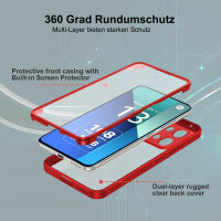 360° Grad Hülle Xiaomi Redmi Note 13 4G vollschutz Integriertem Displayschutz Rot