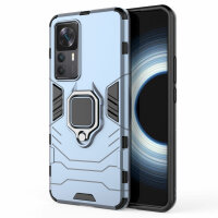 Xiaomi 12T, Hülle Schutzhülle Handyhülle Silikon Case 360° Drehbarer Ring Türkis