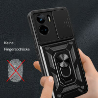 Outdoor Panzer Hülle Honor 90 Lite Handyhülle mit Slide Kameraschutz Ringhalter Schwarz