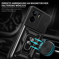 Outdoor Panzer Hülle Honor 90 Lite Handyhülle mit Slide Kameraschutz Ringhalter Schwarz