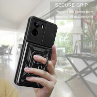 Outdoor Panzer Hülle Honor 90 Lite Handyhülle mit Slide Kameraschutz Ringhalter Schwarz