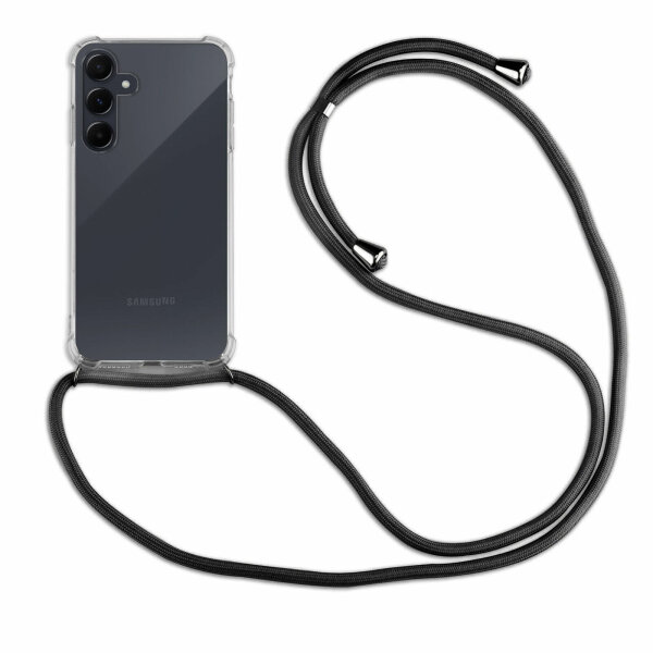Handykette für Samsung Galaxy A55 Handyhülle mit Band Case Hülle mit Kordel Hand Schwarz
