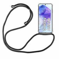 Handykette für Samsung Galaxy A55 Handyhülle mit Band Case Hülle mit Kordel Hand Schwarz