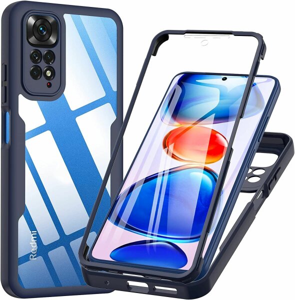360° Grad Hülle Xiaomi Redmi Note 11 / 11S vollschutz Integriertem Displayschutz Blau