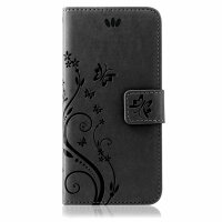 Huawei P20 Handy Tasche Handyhülle Wallet Schutz Buch Hülle Blumen Flip Cover
