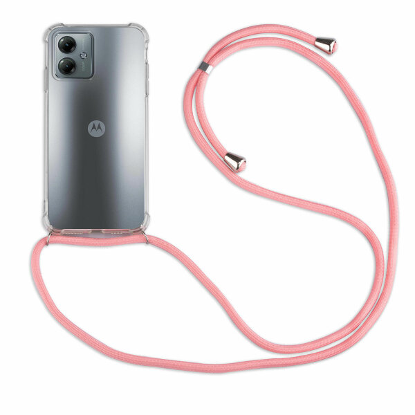 betterfon Handykette für Motorola Moto G14 Handyhülle mit Band Hülle mit Schnur Rosa