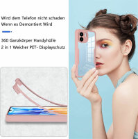 360° Grad Hülle Xiaomi Redmi A1 /A2 Rundum vollschutz Integriertem Displayschutz Rosa