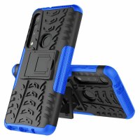Handy Tasche Lenovo Motorola Panzer Hülle Hybrid Case Cover Schutzhülle Bumper Motorola Moto G8 Play Blau