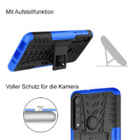 Handy Tasche Lenovo Motorola Panzer Hülle Hybrid Case Cover Schutzhülle Bumper Motorola Moto G8 Play Blau