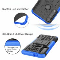 Handy Tasche Lenovo Motorola Panzer Hülle Hybrid Case Cover Schutzhülle Bumper Motorola Moto G8 Play Blau