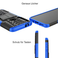 Handy Tasche Lenovo Motorola Panzer Hülle Hybrid Case Cover Schutzhülle Bumper Motorola Moto G8 Play Blau