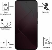 2x Panzer Folie PRIVACY Anti Spy Displayschutz Folie Echt Glas Blickschutzfolie 14