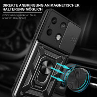 Outdoor Panzer Hülle Xiaomi Redmi Note 13 5G Handyhülle Kameraschutz Ringhalter  Schwarz