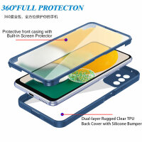 360° Grad Hülle für Samsung Galaxy A14 vollschutz mit Integriertem Displayschutz Blau