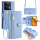 Handykette Xiaomi Hülle mit Band Handyhülle Kartenfächer PU Leder Umhängetasche Redmi Note 13 5G Hellblau