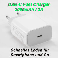 USB-C Schnellladegerät Netzteil 3A 18Watt Weiß inkl. USB-C Kabel betterfon