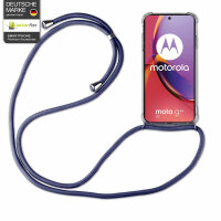 Handykette für Motorola Moto G85 Smartphone Halskette Hülle Handyhülle mit Korde Blau