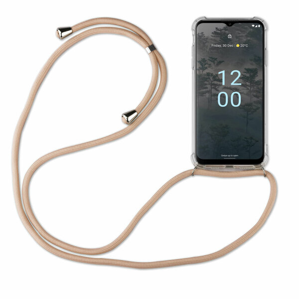 betterfon Handykette für Nokia G60 5G Handyhülle mit Band Hülle Smartphone Kette Beige / Braun