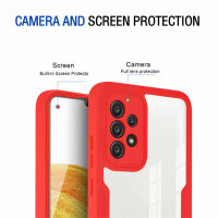 360° Grad Hülle für Samsung Galaxy A33 5G vollschutz Integriertem Displayschutz Rot