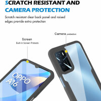 360° Grad Hülle Oppo A16 / A16s Handyhülle vollschutz Integriertem Displayschutz Schwarz