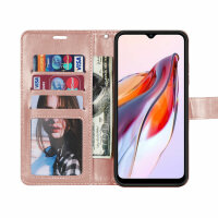 Hülle für Xiaomi Redmi 12C Handyhülle Handy Tasche Klapphülle Wallet Case Etui Rosegold