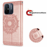 Hülle für Xiaomi Redmi 12C Handyhülle Handy Tasche Klapphülle Wallet Case Etui Rosegold