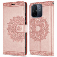 Hülle für Xiaomi Redmi 12C Handyhülle Handy Tasche Klapphülle Wallet Case Etui Rosegold