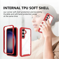 Hülle für Samsung Galaxy S24 Handyhülle 2 Teilig Bumper Case mit Kantenschutz  Rot