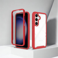 Hülle für Samsung Galaxy S24 Handyhülle 2 Teilig Bumper Case mit Kantenschutz  Rot